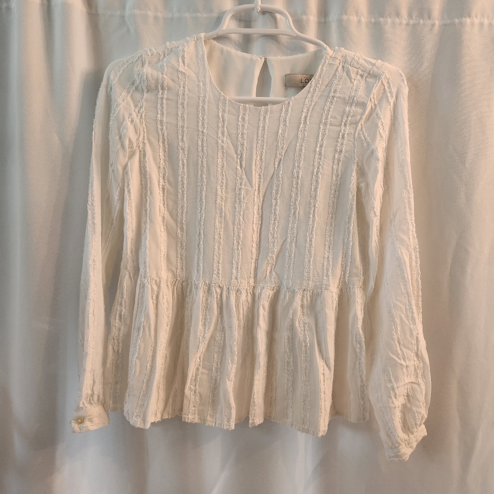ANN TAYLOR LOFT IVORY LINED BLOUSE TOP IN EXCELLENT CONDITION SZ XXSP